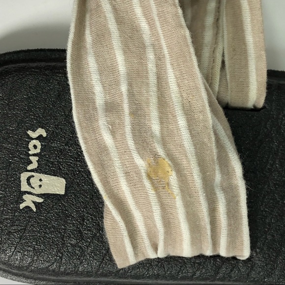 Sanuk Yoga Sling Tan Striped Sandals Size 9 - Picture 6 of 7